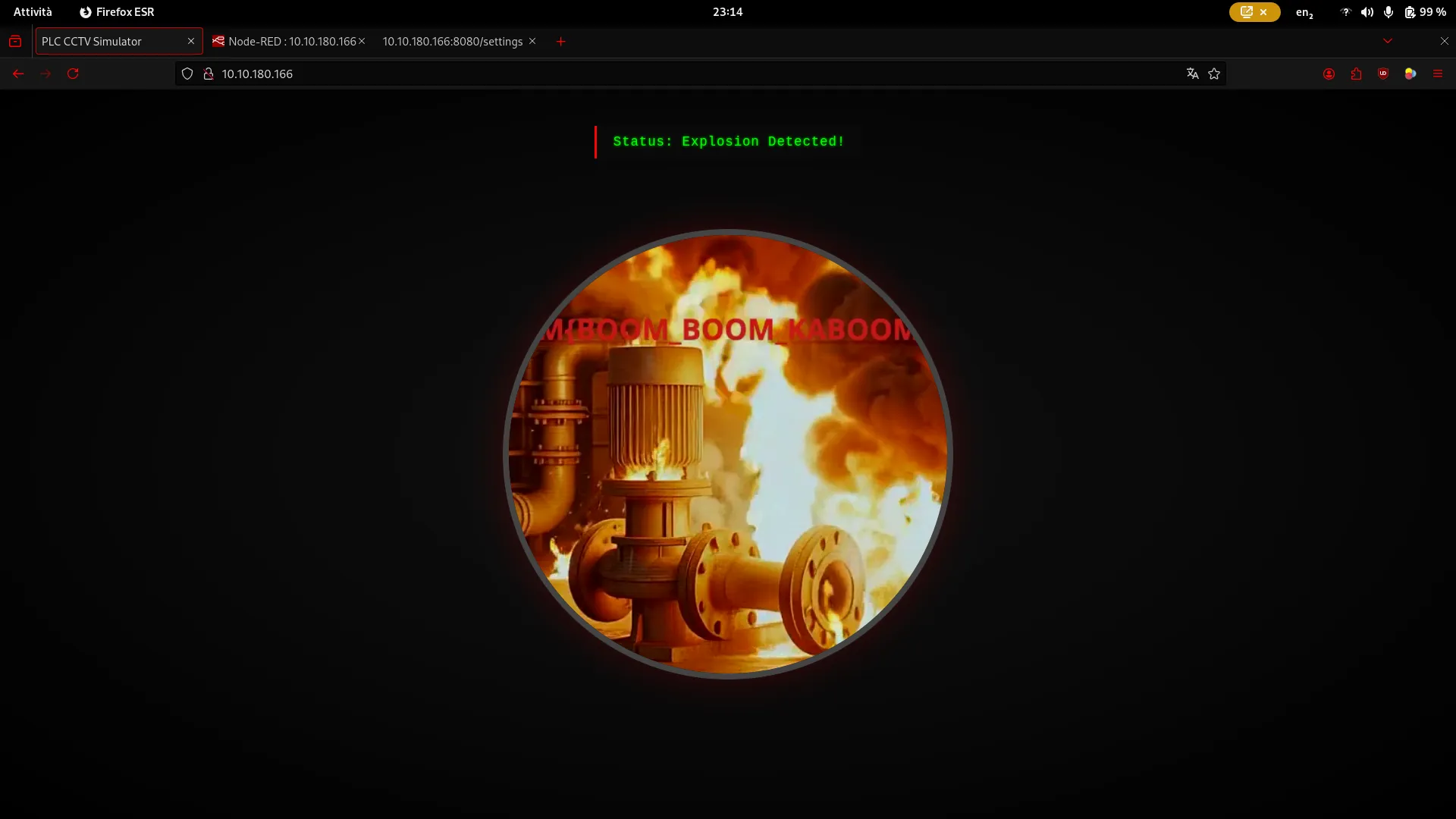 Web page showing the exploded water pump and the first flag (flag1)