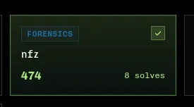 CTF challenge card for nfz forensics challenge